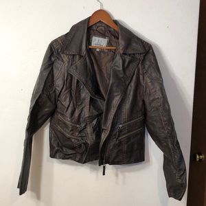 Brown leather jacket EUC